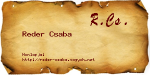 Reder Csaba névjegykártya